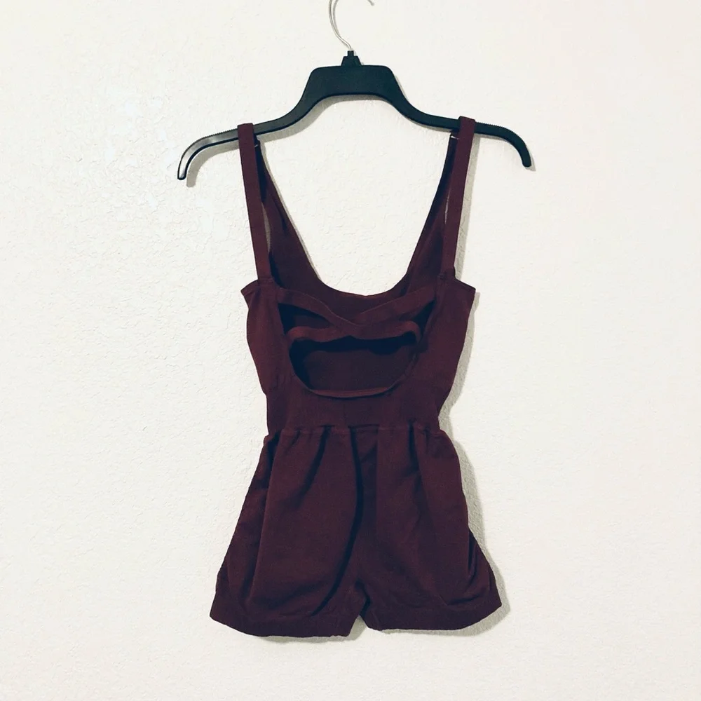Free People Movement Good Karma Runsie (Henna Burgundy) - Picture 3 of 4